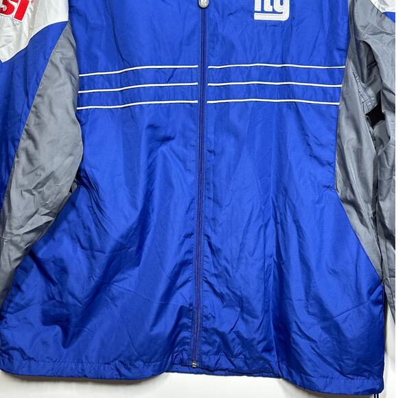 New York Giants Football Reebok SI NFL Team Apparel Windbreaker Jacket Blue Sz L - Picture 3 of 16